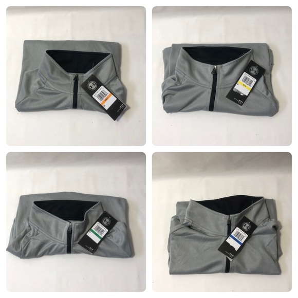 New Under Armour 1/2 Zip Long Sleeve Light Gray - Picture 6 of 7